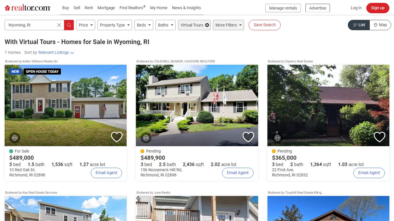 With Virtual Tours - Homes for Sale in Wyoming, RI